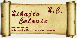 Mihajlo Ćalović vizit kartica